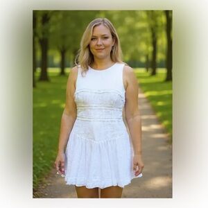 Aje White Sleeveless Mini Dress